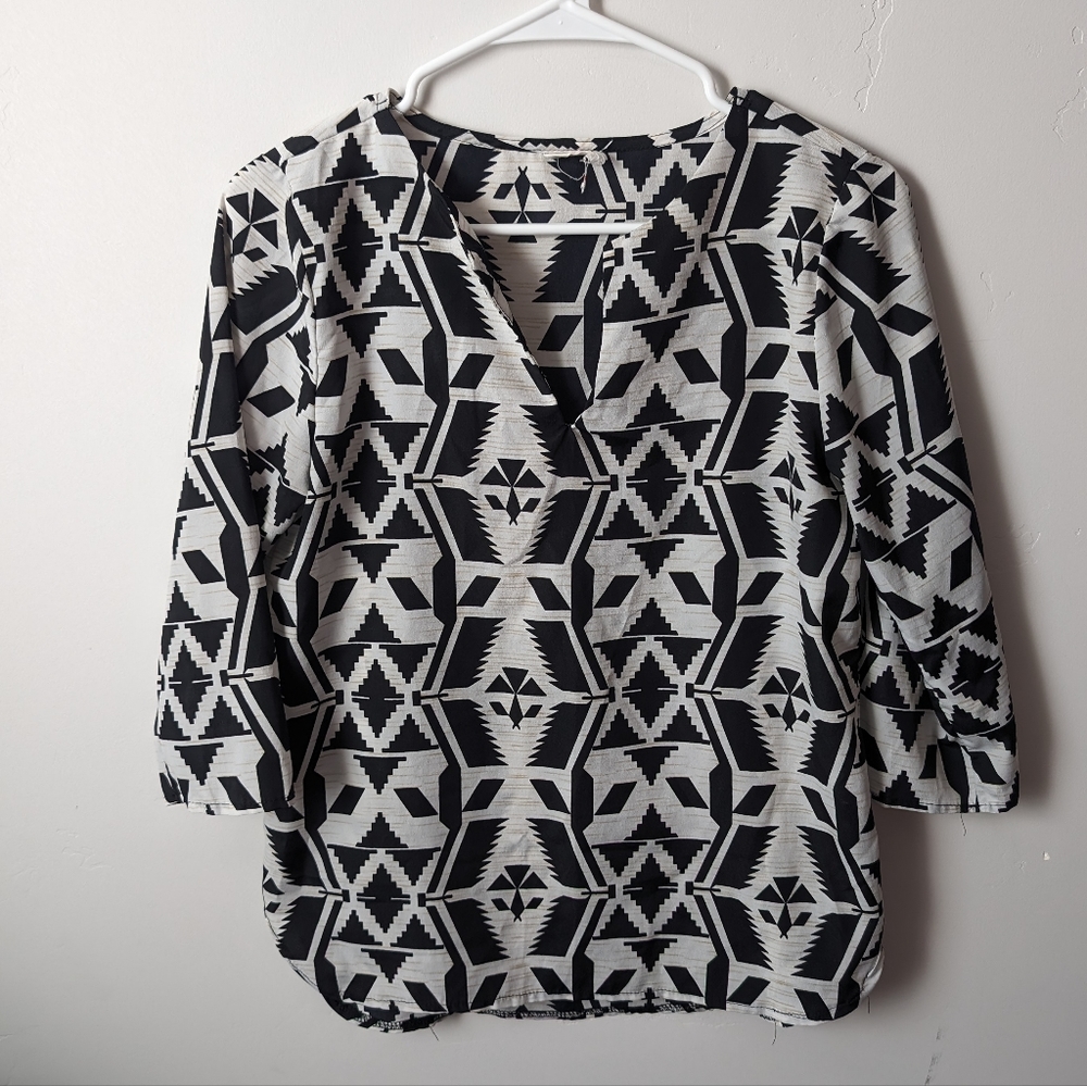 Teenplo Women's Black/Cream/White Blouse